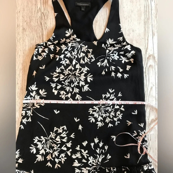 Banana Republic Floral Racerback Sleeveless Pleated Hem Drop Waist Dress Sz 2 - Picture 11 of 12